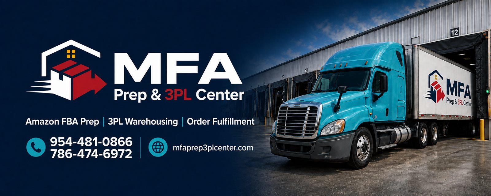 MFA Prep & 3PL Center warehouse team preparing Amazon FBA and e-commerce shipments in Margate, Florida.